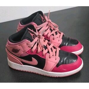 Air Jordan 1 MID - Coral Chalk/Pinksicle Sneaker Shoe Tennis Punk Grunge 4.5Y